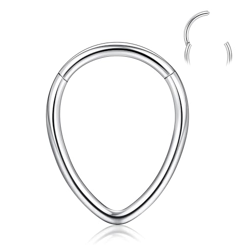 BodyBonita 16G Teardrop Septum Rings - G23 Titanium Nose Rings