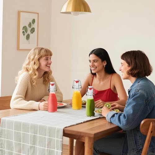 Nuangoo 10 Stück 150ml mit Bügelverschluss, Glasflaschen zum Befüllen,Kleine Flaschen zum Befüllen,Wiederverwendbare Flaschen zum Selbstbefüllen, für Saft, Öl & Essig