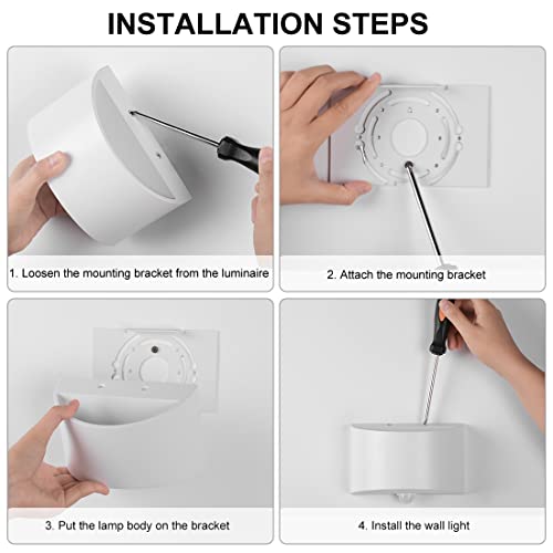 Inhdbox Led Motion Sensor Light Indoor, 7W 3000K Modern Wall Sconce, Aluminum Lighting Fixture Lamps For Living Room Bedroom Hallway Home Room Decor #TOP6