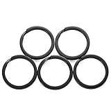NUBARKO Keychain Split Rings Bulk Black Titanium Heavy Duty Keyring Organization for Keys Pendants (Pack of 5, 1.27inch/32mm)