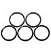 NUBARKO Keychain Split Rings Bulk Black Titanium Heavy Duty Keyring Organization for Keys Pendants (Pack of 5, 1.27inch/32mm)