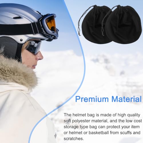 2er Pack Helmtaschen, Motorradhelmtasche mit Kordelzug wasserdichter Rucksack Universal Helmtasche Tragetasche für Motorradhelm, Fahrradhelme, Skihelme, Basketball, Fitness(Farbe:schwarz)