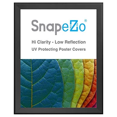 SnapeZo Poster Frame 36x48 Inches, Black 1.7 Inch Aluminum Profile, Front-Loading Snap Frame, Wall Mounting, Wide Series Cover