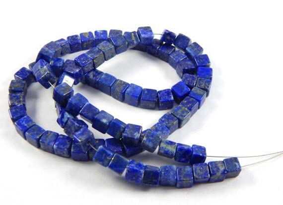 Lapis Lazuli perles de 5 mm pour enfiler des colliers de perles carrées et minéraux fins