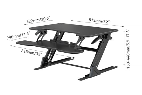 Image of Standing Desk Converter 32 x 24 Inches, Black
