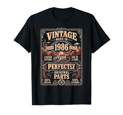 Vintage Made In 1986 Western Birthday Born in 1986 Birthday T�V���c