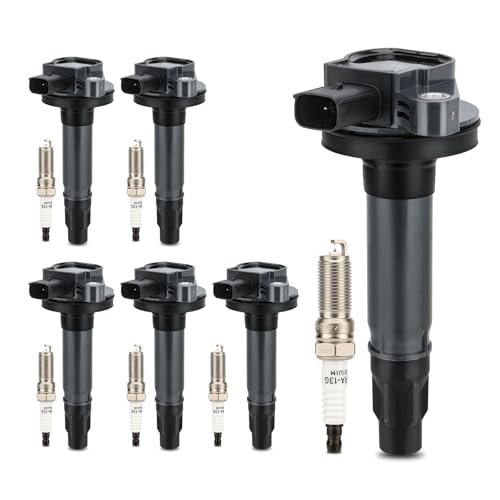 Image of UF553 Ignition Coil & 5019 Double Iridium Spark Plug for Ford F-150 Edge | Explorer Transit Mustang Taurus Police Interceptor Flex /Lincoln MKX MKZ MKS MKT Replaces# DG520, GN10237, 5C1652, 6736013