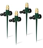 Joyhalo 4 Pack Metal Lawn Sprinkler for Yard, 360° Coverage Garden Water Sprinklers for Small Are...