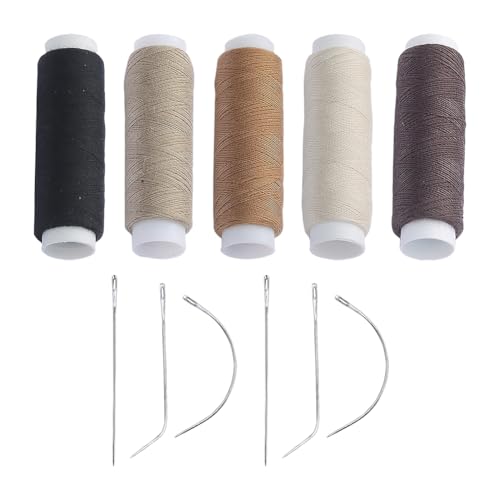 Set 5 rollos hilo y 6 agujas para coser pelucas miniatura 1