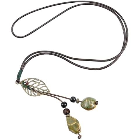 FERCAISH Long Ceramic Pearl Necklace for Women Cover