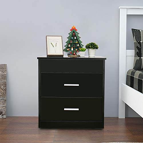 Artethys 2 In 1 Upgrade Nightstand With Lift Top And End Table, Height Adjustable Bedside Table Computer Table Laptop Desk With Hidden Storage Compartment And 2 Drawers, Black #TOP7