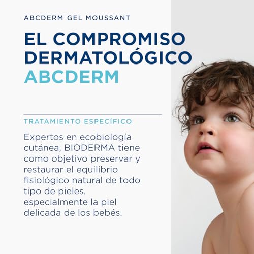 BIODERMA ABCDerm Gel Limpiador Espumoso sin Jabón - Limpiador Suave para Cara, Cuerpo y Cabello - Para Piel Normal de Bebés y Niños - Preserva el Equilibrio Cutáneo - Envase con Dosificador 1 l - imagen 6