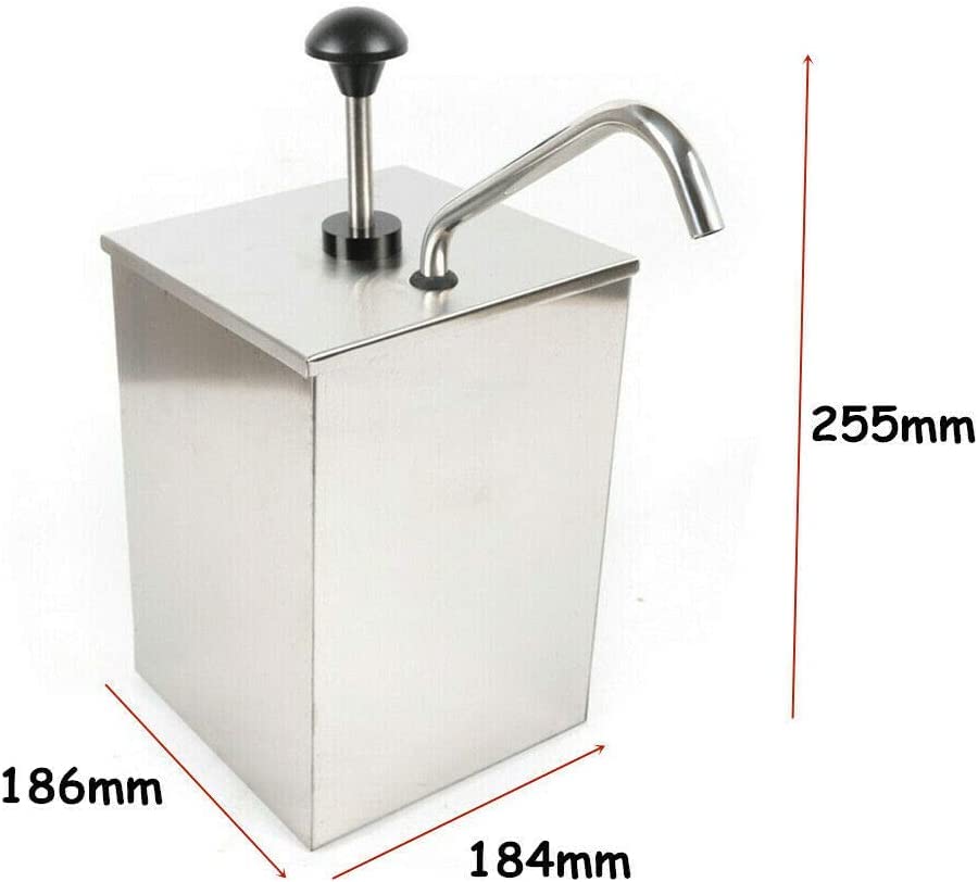 Produktbild von 4L Ketchup-Spender Aus Edelstahl Mit 4 Pumpen – 2x2L Behälter, 30ml Pro Hub, Tropffrei Für Sauce & Dressing