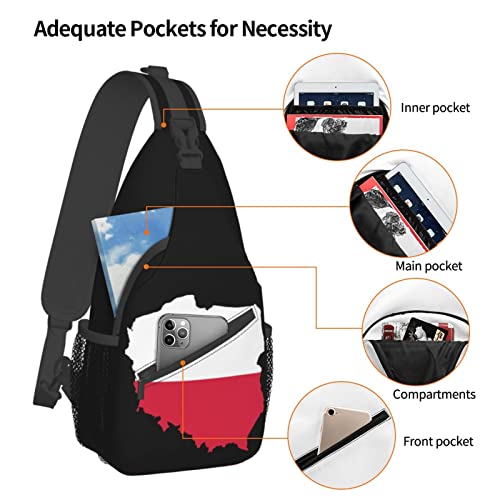 Mochila Bandolera Unisex Negra Estilo Polonia 2018 miniatura 5