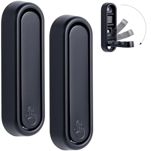 2PCS Folding Coat Hooks,Black Wall Hooks for Hanging – 2