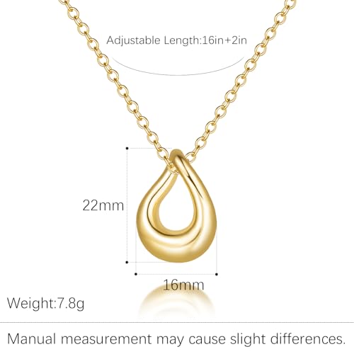 Gold Necklaces for Women 14K Gold Pendant Necklaces for Women Trendy Twist Clean Minimal and Effortlessly Stylish Cute Circle Pendant Necklace for Womens Adjustable in Length 18in2