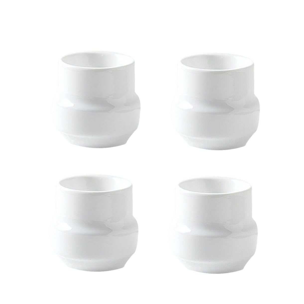 Garneck 4pcs Ceramic Egg Holder Breakfast Egg Cup Stand Kitchen Rack Simple Design for Home