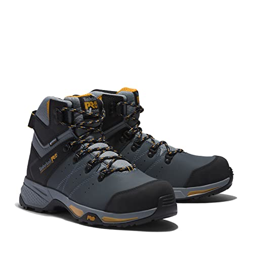 Timberland PRO Timberland PRO Men's Switchback Composite Safety Toe Waterproof Industrial Hiking Work Boot, Grey/Yellow, 9M