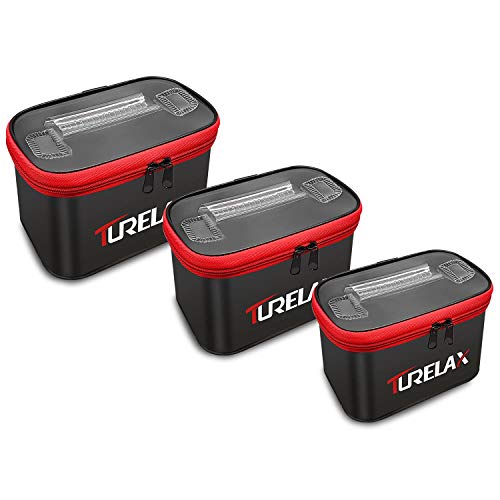 タックルボックス 3つセット EVA 釣りミニバッカン 収納ボックス タックルケース ルアーケース 透明な上蓋 ソフトな持ち手 持ち運び便利 多機能 ブラック