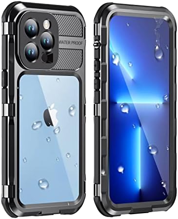 WIFROT iPhone 14 Pro Max Metal Case Waterproof Shockproof with MagSafe | Heavy Duty 360° Full Body Protection | iPhone 14 Pro Max Case & Screen Protector | Apple iPhone Pro Max 14 Case Cover Black