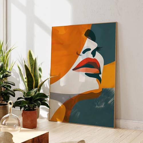 Tableau abstrait moderne de femme pour habiller un grand mur vide de salon