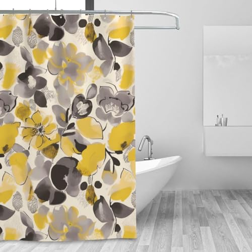 Rideau de douche imperméable et épais anti-moisissure floral - 7