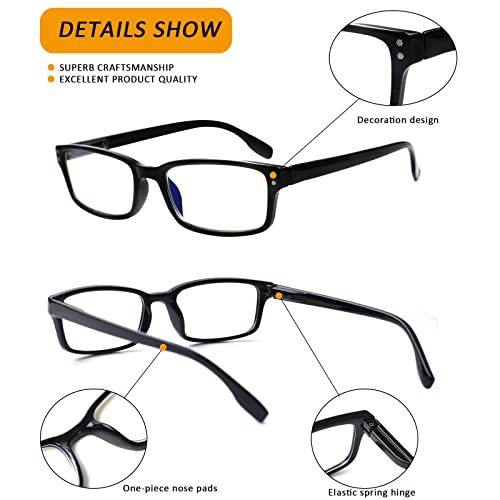 Kerecsen CG097 6-Pack Reading Glasses Blue Light Blocking,Spring Hinge Readers thumb #2