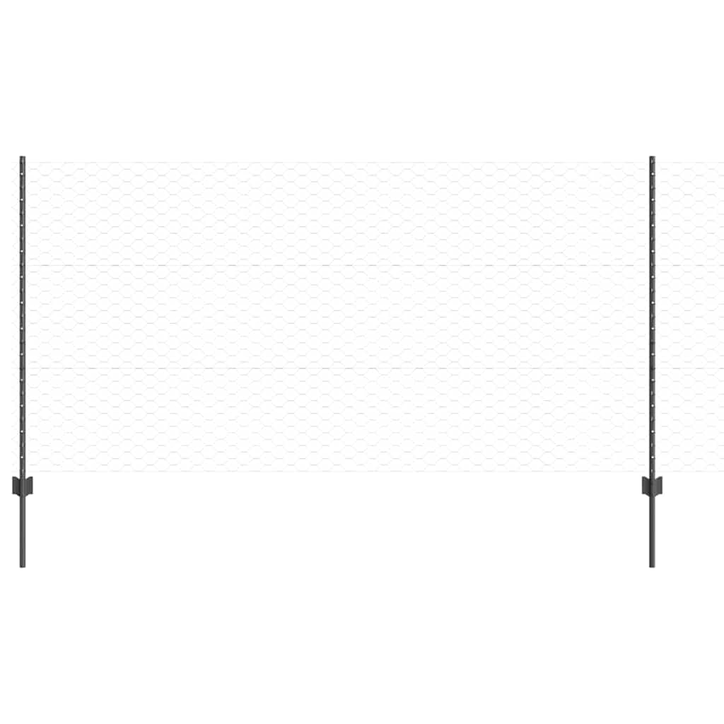 Grey Steel PVC Fence Panel 1.2 x 50 m with Posts for Garden Privacy, Outdoor Boundary Security, and Terrace Screening