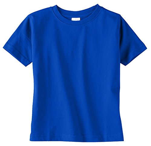 RABBIT SKINS Toddler Soft Ribbed Crewneck Jersey T-Shirt, Royal, 4T