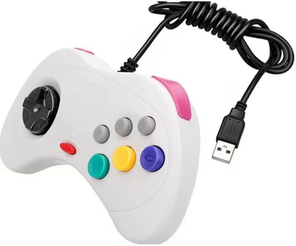 Amazon.co.jp: セガサターン型USBゲームパッド, 9ボタン, 十字キー搭載