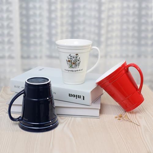 Taza de café cerámica 14 oz color rojo miniatura 6