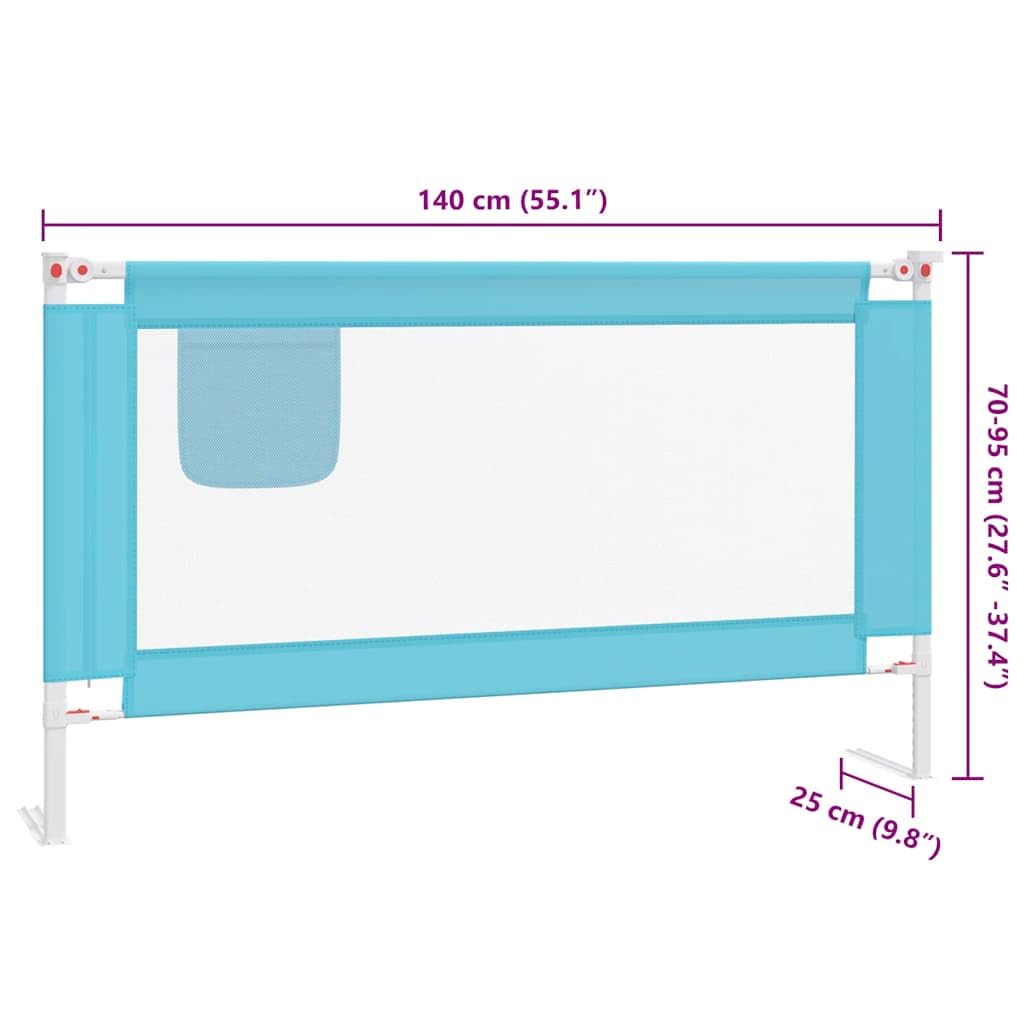 Barrera protectora para cama infantil, 140 x 25 cm, tela con altura ajustable, protección contra caídas y protección contra caídas para cuna, barrera de cama para seguridad del bebé en el