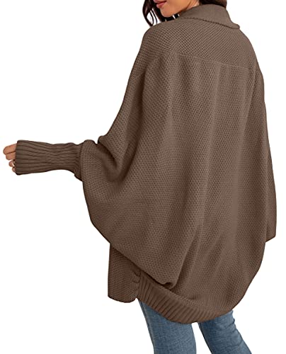 Image of GRECERELLE Women's Kimono Batwing Cable Open Front Knitted Slouchy Oversized Wrap Cardigan Sweater Outwear Coat