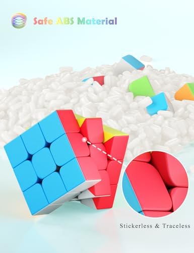 ROXENDA Magiczna Kostka, Speed Cube Set 2x2 3x3 Magiczna Kostka Prędkości Zestaw (Stickerless)