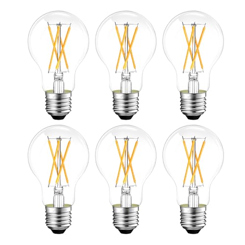 GvvooHome Dimmable E26 LED Bulb 6W, 60 watt Equivalent, Vintage LED Edison Bulbs 2700K Soft White...