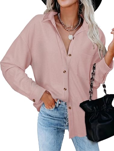 Tanmolo Bluse Damen Langarm Hemdjacke Elegant Hemdbluse Baumwolle...