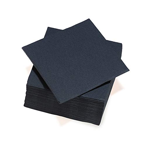 Le NAPPAGE - Serviettes Papier Tex Touch - Couleur Noir - Serviettes Certifiées FSC - Lot de 40 Serviettes de Table Couleur Noir Grand Format 38 x 38 cm 71174