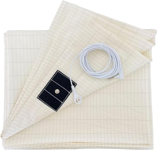 Belligern Grounding Bed Sheet, Grounding sheet, Grounding Bed Sheet, Natural Wellness And Healthy Earth Energy Mat With 10% Silver Fiber & 90% Organic Cotton (White 132 * 71cm)