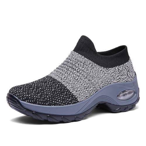 Image of Non Slip Work Shoes Women, Slip On Sneakers Women,Work Shoes Walking Gym Nurse Mesh Casual Fashion Sneakers Comfort Breathable Lightweight
