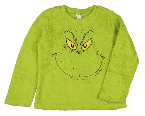 The Grinch Pajama Set Dr. Seuss Women's The Grinch Santa Fleece Buffalo Plaid Sleep Pajama 2 Piece Set Lounge3