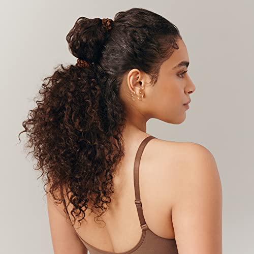 Image of Slip Silk Hair Ties - Skinny Silk Dark Brown Scrunchies, No Damage, No Crease, Anti-Breakage |100% Mulberry Silk | All Hair Types | Made with Proprietary Slipsilk | Set of 4