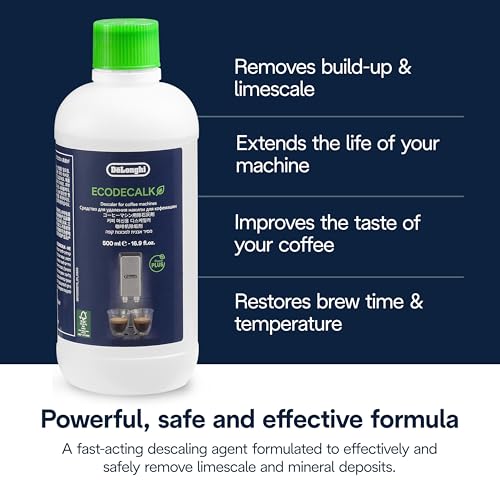 De'Longhi EcoDecalk Descaler DLSC500, 5 Decalcification Doses, Coffee Machine Descaler, Coffee Machine Maintenance Accessory, Plant-Based Ingredients, Bottle with 5 Doses, 500ml - Image 5