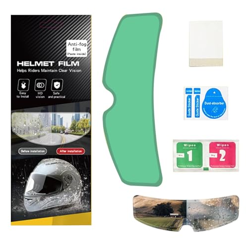 Bohany Película de protección contra la lluvia para casco, calcomanías transparentes antivaho, inserto de lente de visera, accesorios para casco, película de visera de casco de PET para ciclismo al