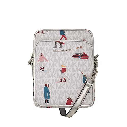 Michael Kors Jet Set Chain Crossbody Bright White Multi NWT Bolso, Mujeres, Multicolor (Multicolor), Talla Única