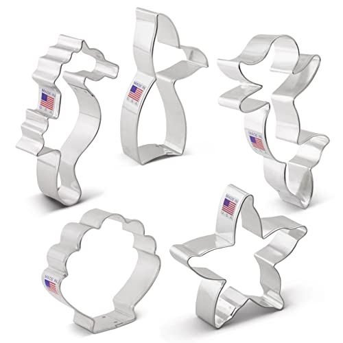 Mermaid Cookie Cutters 5-Pc. Set Made In Usa By Ann Clark #TOP7