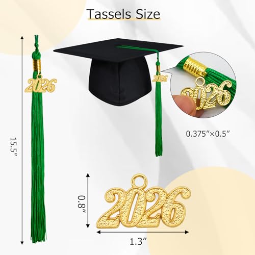 Image of GraduationMall Single&Multiple Color Graduation Tassel with 2026 Year Charm 9 inch