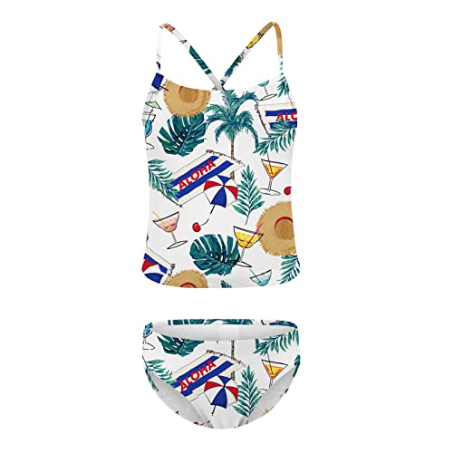 HowJoJo Girls Two Piece Tankini Swimsuit Bathing Suit Swimwear Size 7/6-7