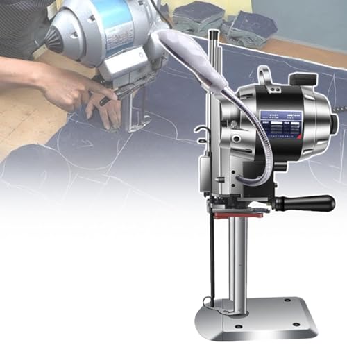 IYUESQ Cortadora eléctrica de Cuero de 3400 RPM para Prendas Multicapa, con Grosor de Corte de 4' a 13', Equipo Industrial de Corte Recto de Tela LED, 8'