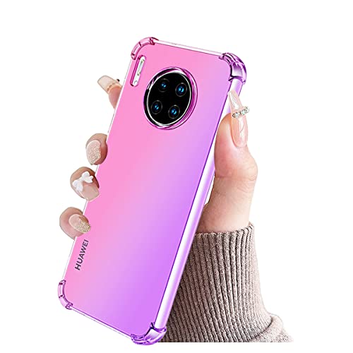 Koarwvc Case For Huawei Nova 8I Case, Honor 50 Lite Nen-L22 Case, Crystal Clear Case Gradient Slim Anti Scratch Tpu Shockproof Protective Phone Cases Cover For Huawei Nova 8I (Pink/Purple) #TOP5