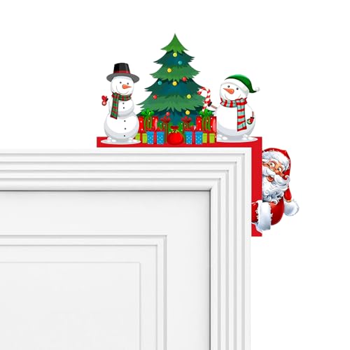 AHEJIOO Weihnachtsdeko Holz für Türrahmen 22×22 cm – 1 Stück...
